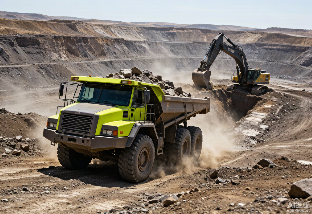 mining-dump-truck Heavy-duty dump truck operating in an open-pit mine