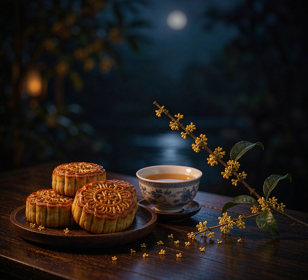 Mooncakes and tea for the Mid-Autumn Festival
